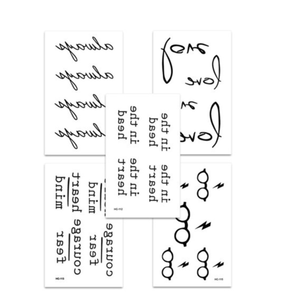 π Letter Detail Tattoo Sticker Set 5pcs - Picture 3 of 4